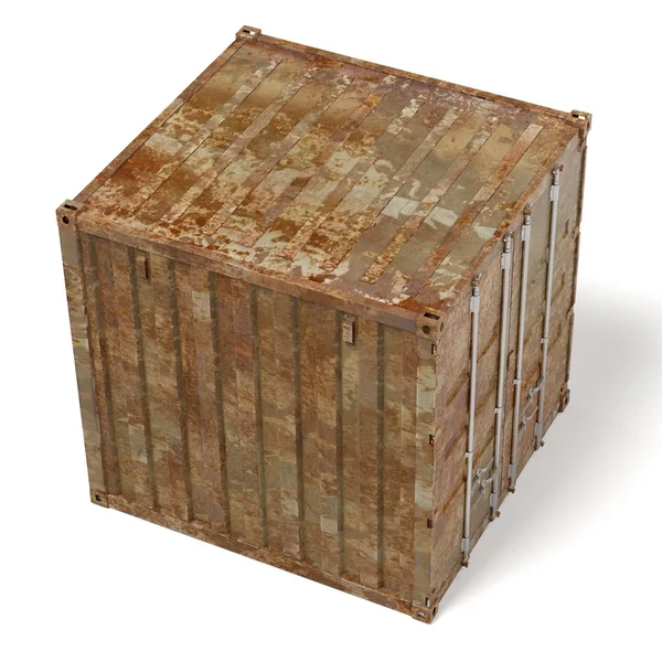 Rendering 3d di container da carico arrugginito — Foto Stock