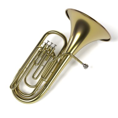 tuba müzik aleti 3D render