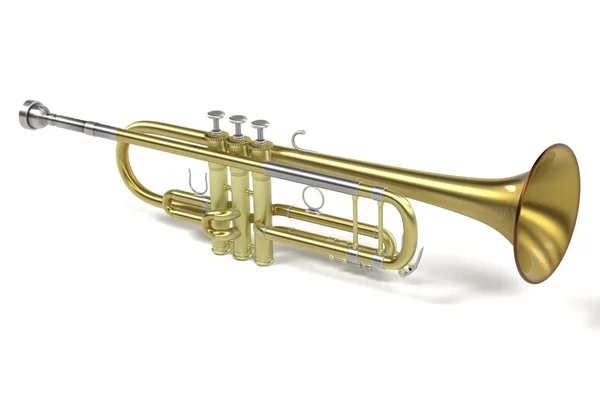 3d renderização de trompete de jazz — Fotografia de Stock