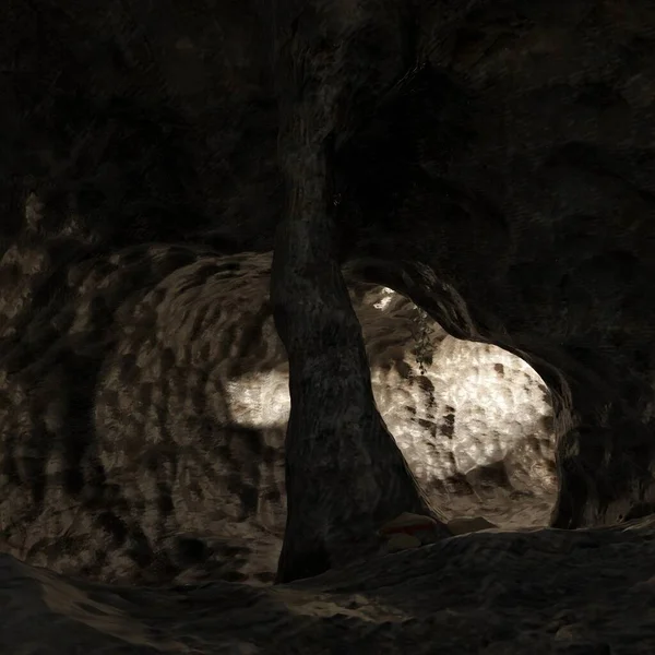 Realistic Render Cave — Stock Photo, Image