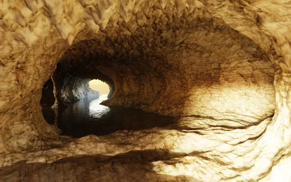 Renderização Realista Caverna — Fotografia de Stock