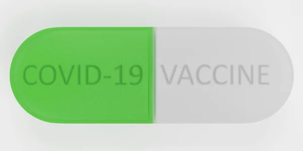 Renderizado Realista Píldora Vacuna Covid —  Fotos de Stock