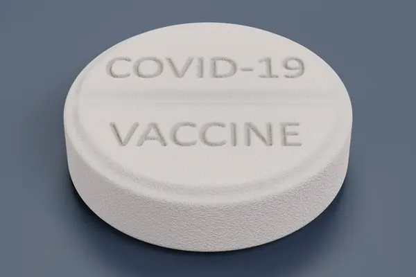 Renderizado Realista Píldora Vacuna Covid —  Fotos de Stock