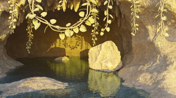 Realistic Render Cave — Stock Photo, Image