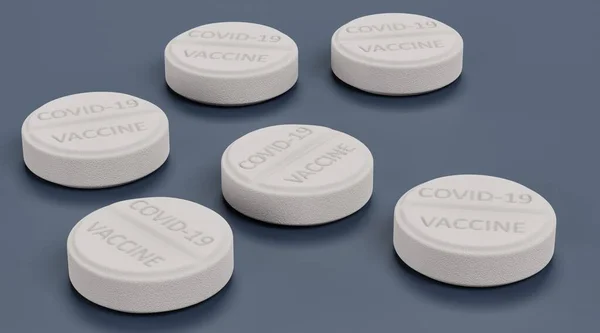 Covid 19疫苗丸的现实3D渲染 — 图库照片