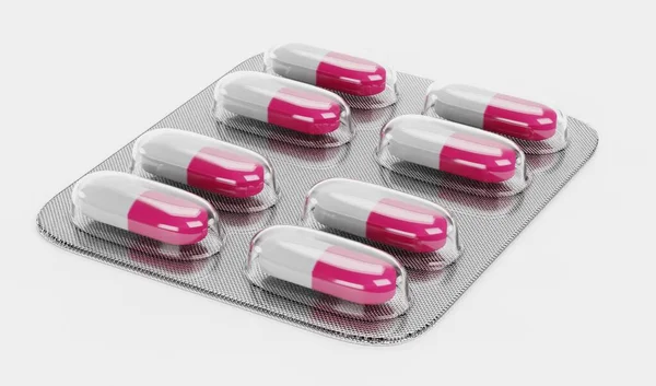 Realistic Render Blister Pills — Stock Photo, Image