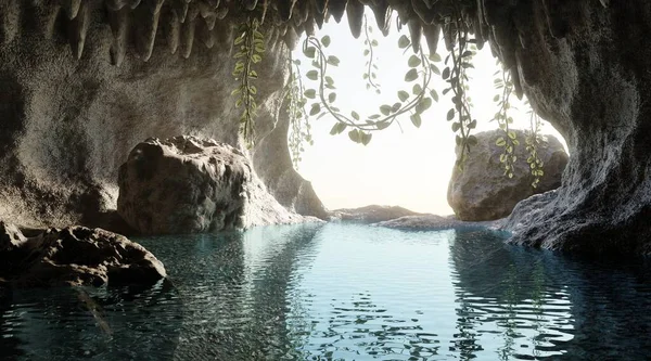 Realistic Render Cave — Stock Photo, Image