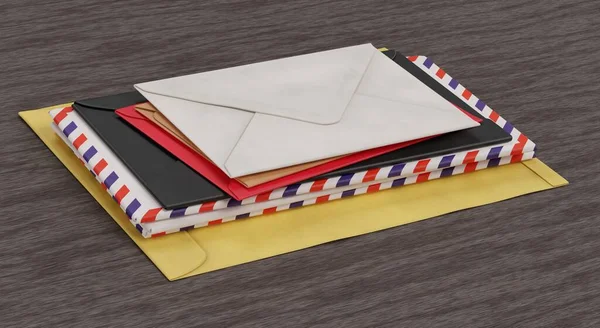 Realistic Render Paper Envelopes — Stock Photo, Image