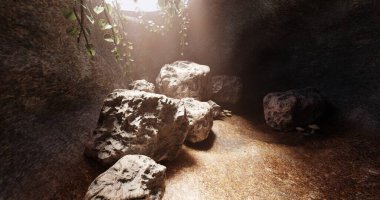 Mağara 'nın Gerçekçi 3B Çizimi 