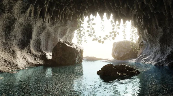 Realistic Render Cave — Stock Photo, Image