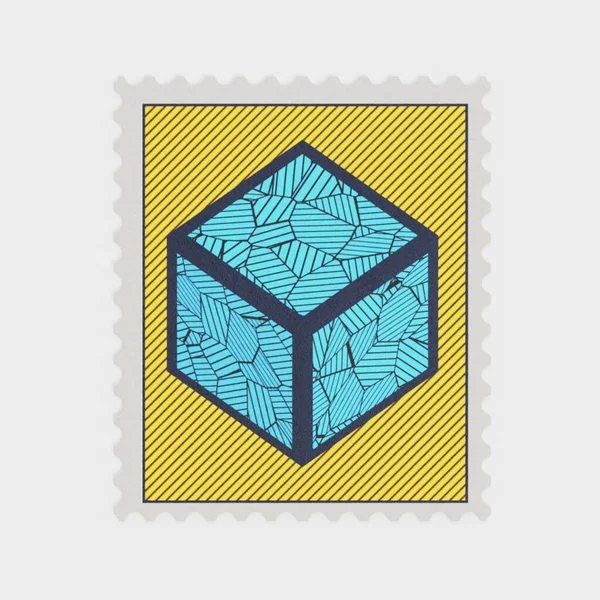 Ρεαλιστική Render Post Stamp — Φωτογραφία Αρχείου