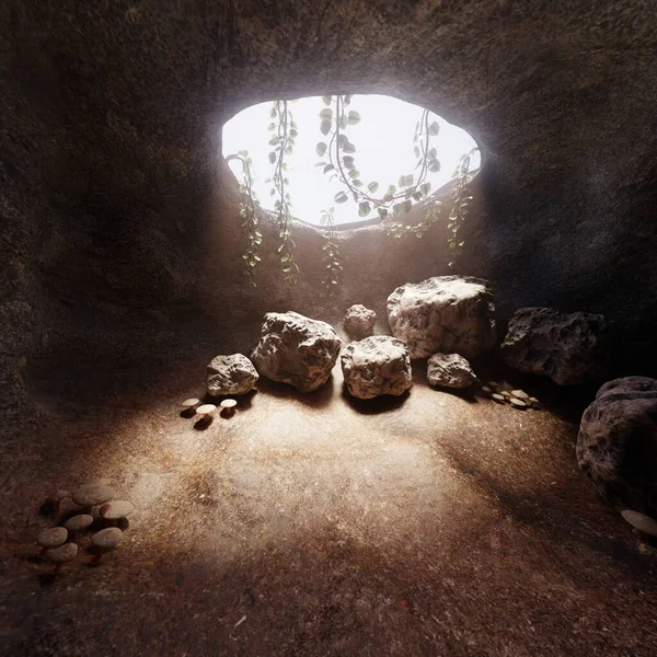 Realista Renderizado Cueva —  Fotos de Stock