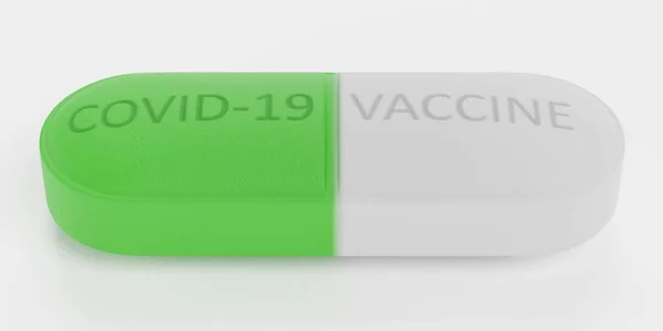 Realistyczny Render Covid Vaccine Pill — Zdjęcie stockowe