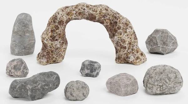 Renderização Realista Pedras Rochosas — Fotografia de Stock