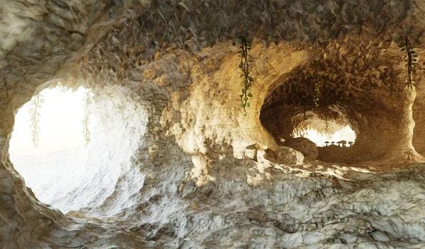 Renderização Realista Caverna — Fotografia de Stock