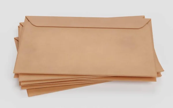 Realistic Render Paper Envelopes — Stock Photo, Image