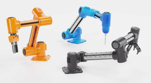 ロボットアームの現実的な3Dレンダリング — ストック写真