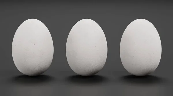 Renderização Realista Ovos Brancos — Fotografia de Stock