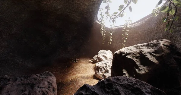 Realistic Render Cave — Stock Photo, Image