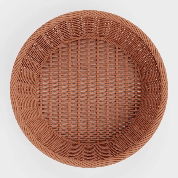 Realistic Render Wicker Basket — Stock Photo, Image