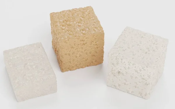 Realistic Render Sugar Cubes — Stock Photo, Image