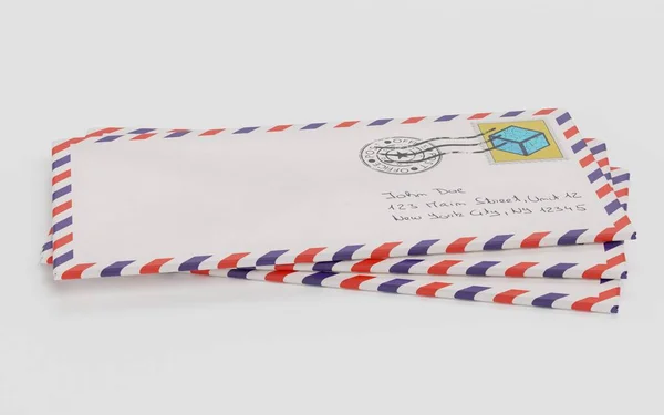 Realistic Render Paper Envelopes — Stock Photo, Image