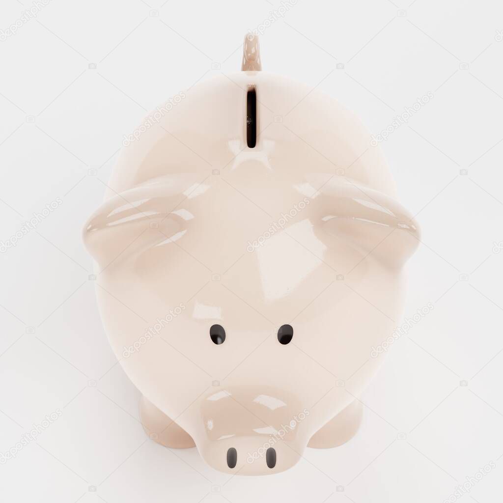 Realistic 3D Render of Piggy Bank