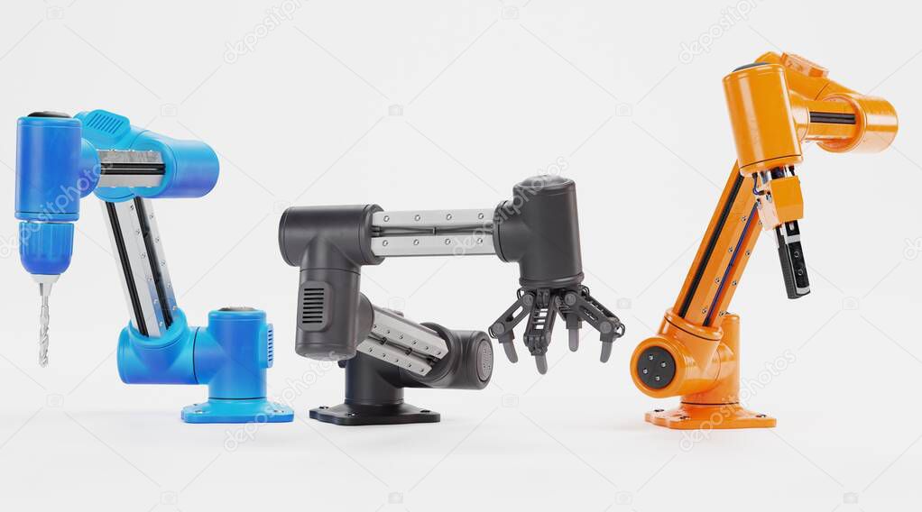 Realistic 3D Render of Robotic Arms