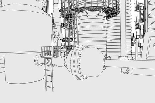 Refinaria de petróleo — Fotografia de Stock