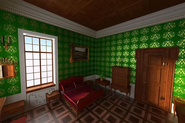 Interior de la mansión - dormitorio — Foto de Stock