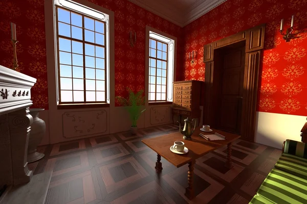 Luxury manor interior - living room — Stock Photo, Image