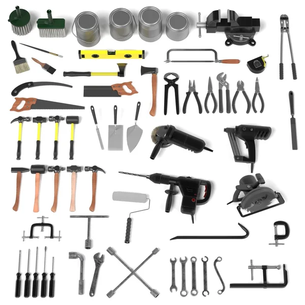 Stor samling av verktyg — Stockfoto