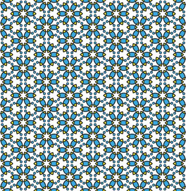 Tekstil desen soyut mavi çiçekler