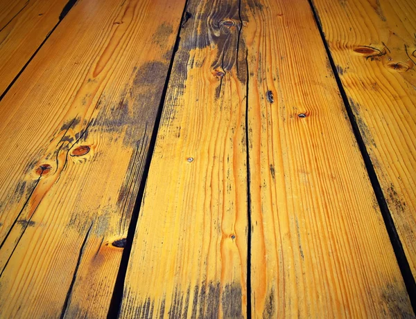Detail altes Holz gelb lackiert — Stockfoto
