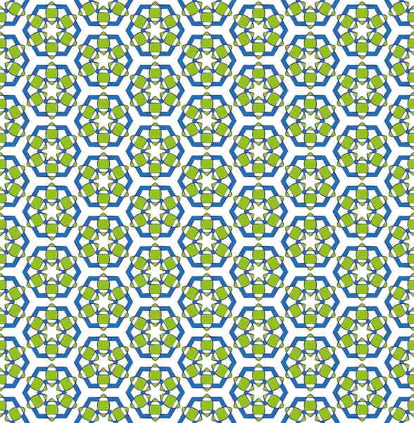 Padrão de flor hexagonal azul verde — Fotografia de Stock