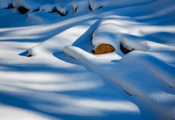 Seasonal Winter Background Snowy Wood Dump — Stock Photo, Image