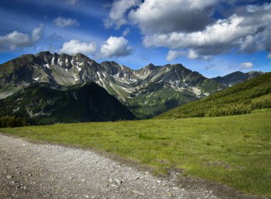 Doğanın arka planı bahar dağ manzarası kaybolan karla birlikte