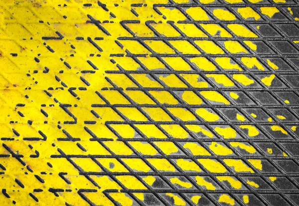 Background Texture Old Yellow Paint Gray Iron — Stock Photo, Image