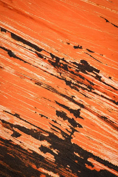 Fond Texture Rouge Surface Fer Rayé — Photo