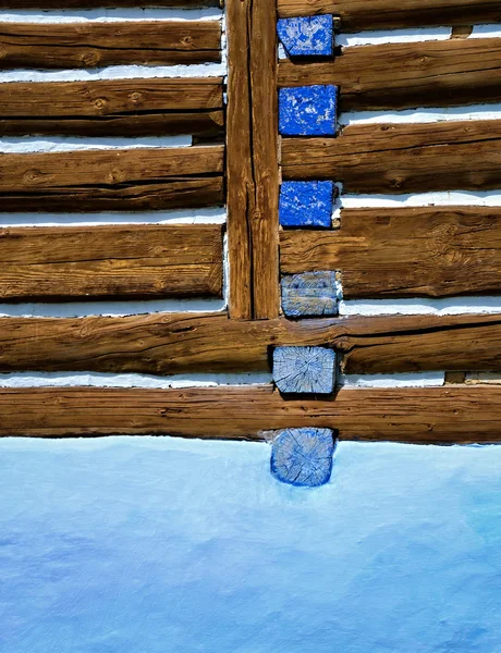 Parede casas de madeira — Fotografia de Stock