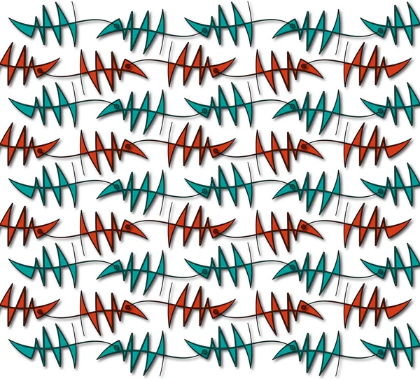 Pattern background ancient fish — Stock Photo, Image