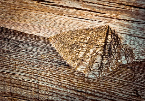 Notch in old wood — Stock Photo, Image