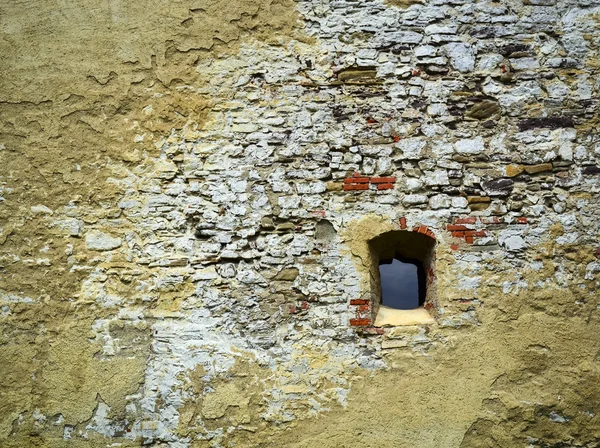 Historický zámek zdi s oknem — Stock fotografie