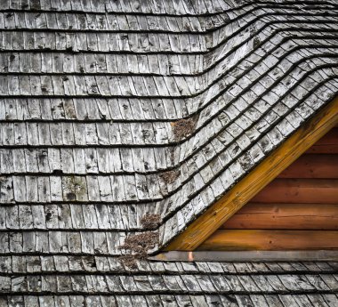 detail dormers on the roof shingles clipart
