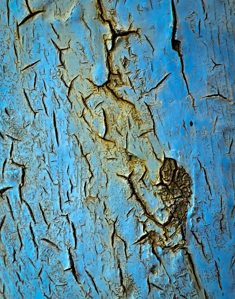 Blauwe verf krassen de ijzer — Stockfoto