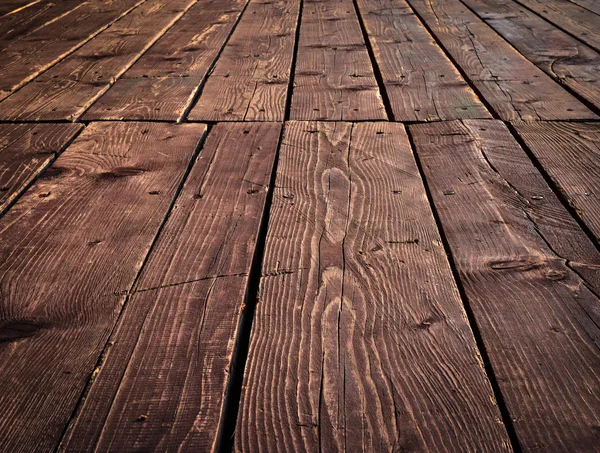 보드와 오래 된 나무 바닥 — 스톡 사진