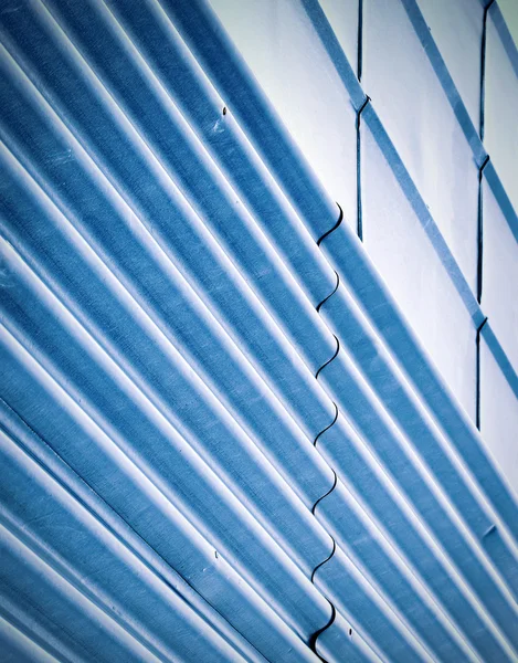 Blue two types of metal wall — Stock Photo, Image