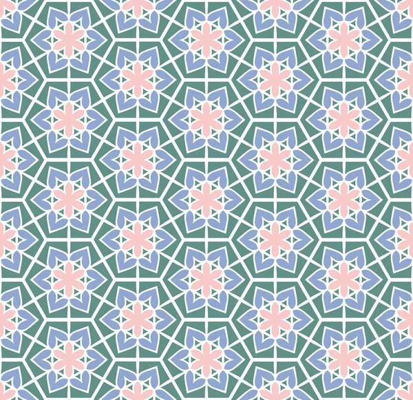 Retro groen roze gebloemde patroon — Stockfoto