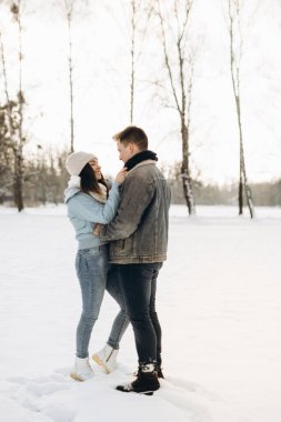 Kışın birkaç yürüyüş. Birbirine aşık bir çift. Kar yağıyor. Kış.