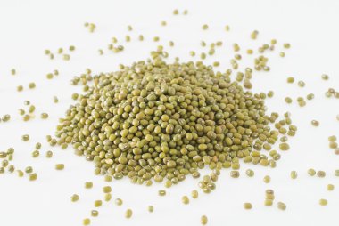 Beyaz arka plan yeşil fasulye